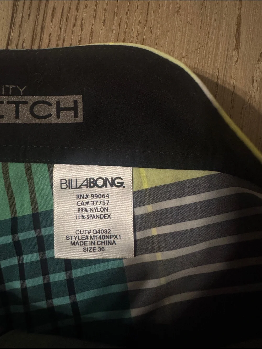 Billabong Men Plaid Swim Trunks - Platinum X